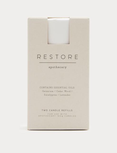 Apothecary Set of 2 Restore Candle Refills White