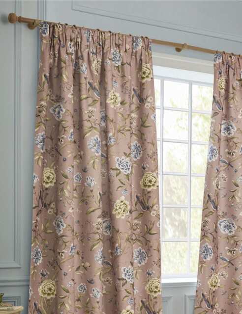 Sanderson Porcelain Garden Chenille Curtains Pink Mix