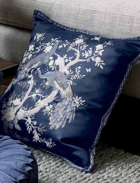 Laura Ashley Belvedere Embroidered Cushion Blue Mix