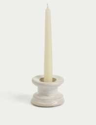 M&S Ceramic Dinner Candle & Tealight Holder White
