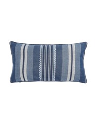 Bedeck of Belfast Kayah/Liyana Pure Cotton Striped Cushion Indigo Mix