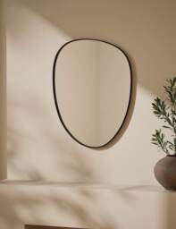 M&S Pebble Metal Curved Wall Mirror Black
