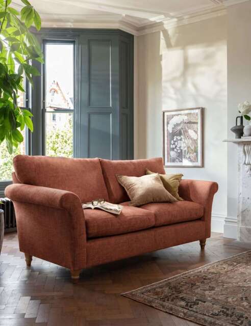 BARKER AND STONEHOUSE Amelie Fabric Large 3 Seater Sofa Dark Red