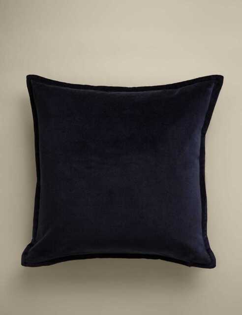 M&S Pure Cotton Velvet Cushion Cover Navy