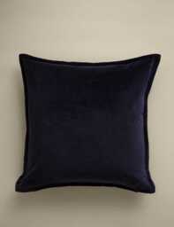 M&S Pure Cotton Velvet Cushion Cover Navy