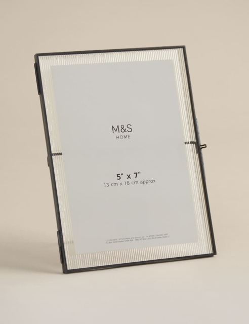 M&S Ribbed Glass Photo Frame 5x7 inch Gunmetal