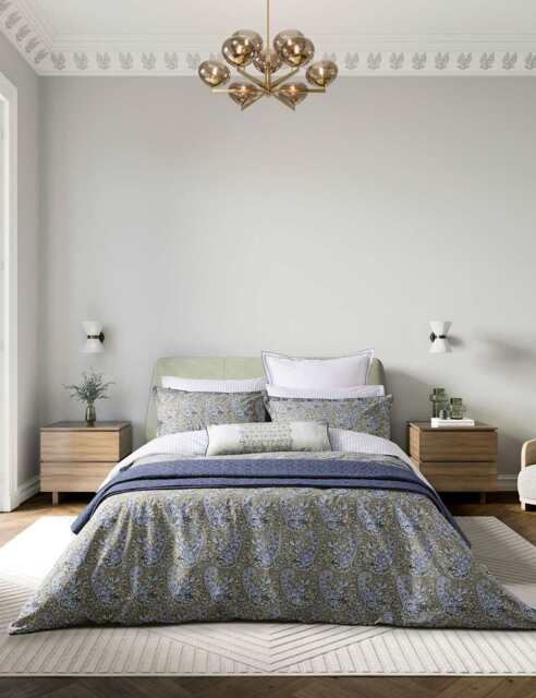 Bedeck of Belfast Pure Cotton Elara Bedding Set Green Mix