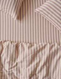 Piglet In Bed Linen Rich Pembroke Stripe Fitted Sheet Purple Mix