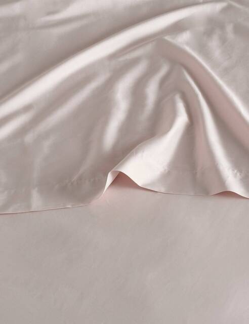 Bedfolk Pure Cotton 300 Thread Count Flat Sheet Soft Pink