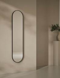 M&S Milan Pill Shape Wall Mirror Black