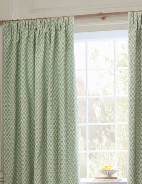 Sanderson Hutton Jacquard Pencil Pleat Curtains Green Mix