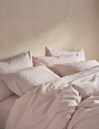 Bedfolk Pure Cotton Relaxed Duvet Cover Soft Pink