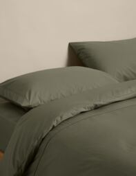M&S Egyptian Cotton 230 Thread Count Crisp Bedding Set Khaki