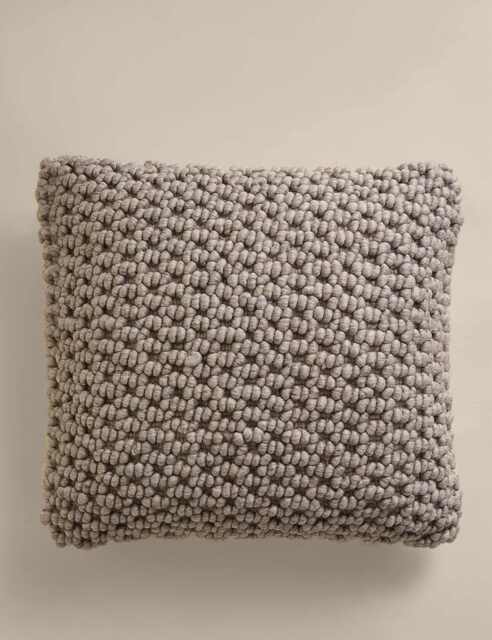 M&S Wool Rich Bobble Embellished Cushion Grey