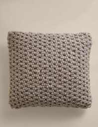 M&S Wool Rich Bobble Embellished Cushion Grey