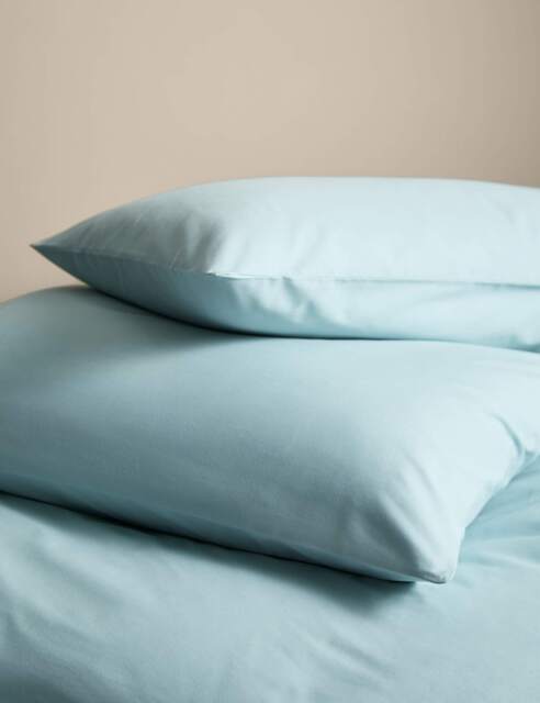 M&S 2 Pack Body Sensor™ Pure Cotton Pillowcases Blue