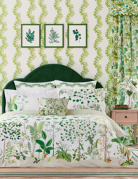 Sanderson Pure Cotton Sateen Sycamore & Oak Bedding Set Green