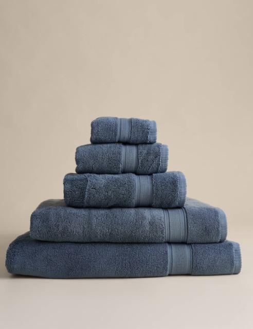 M&S Super Soft Pure Cotton Towel Slate Blue