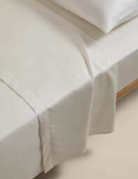 M&S Egyptian Cotton 400 Thread Count Silky Flat Sheet Cream