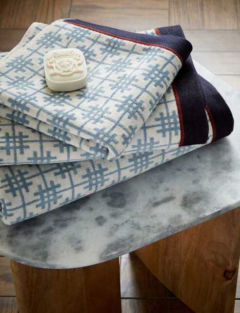 Bedeck of Belfast Emmeline Crosshatch Towel Blue Mix