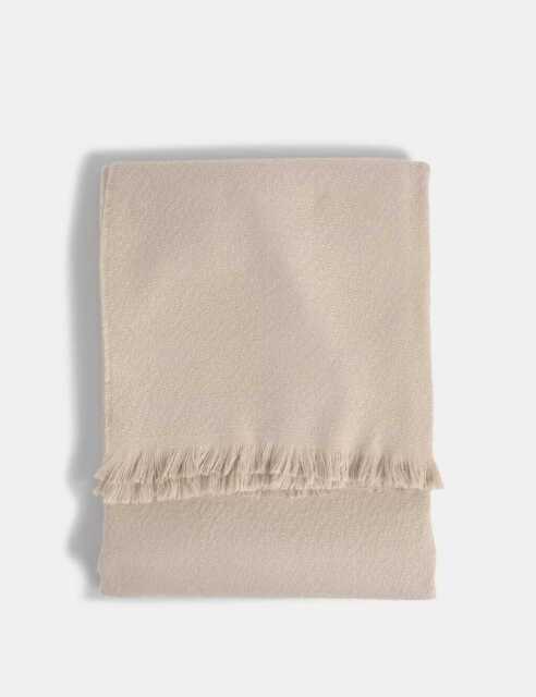 M&S Soft Textured Throw Neutral