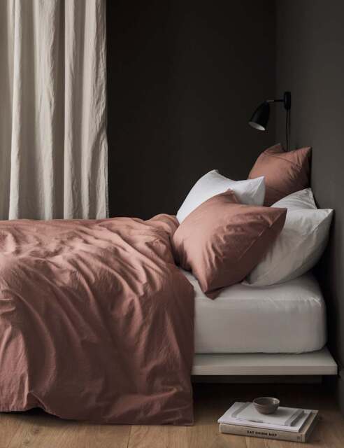Bedfolk Pure Cotton Relaxed Duvet Cover Medium Red