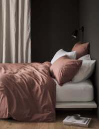 Bedfolk Pure Cotton Relaxed Duvet Cover Medium Red