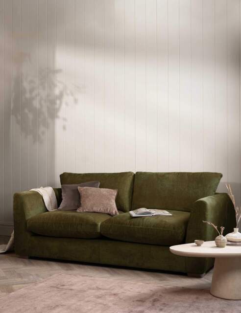 BARKER AND STONEHOUSE Palmer Textured Chenille 2 Seater Sofa Green
