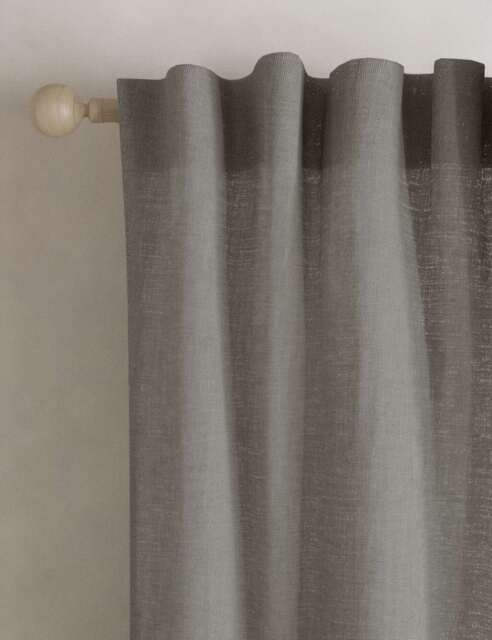 M&S Cotton Linen Blend Sheer Multiway Curtains Light Grey
