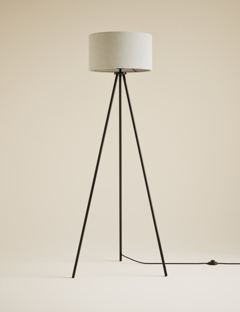 M&S Metal Tripod Floor Lamp Black