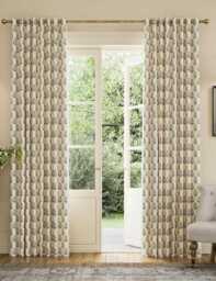 Joules Chamomile Pure Cotton Eyelet Blackout Curtains Cream Mix