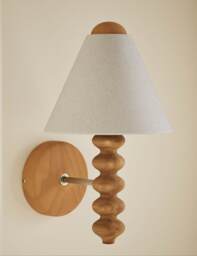 M&S Evelyn Wood Bobbin Wall Light Wood