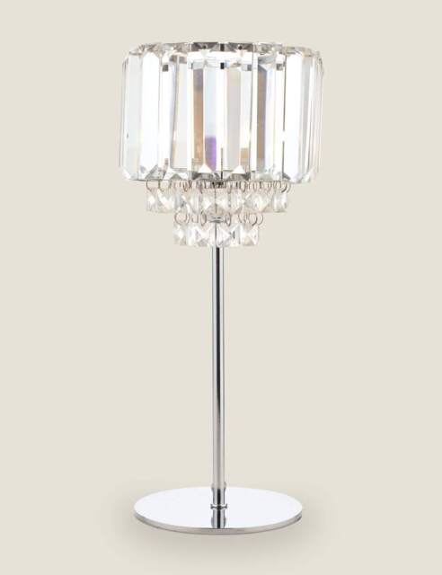 Laura Ashley Vienna Crystal Table Lamp Silver