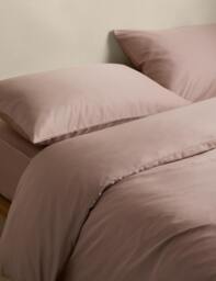 M&S Egyptian Cotton 400 Thread Count Silky Bedding Set Blush Pink