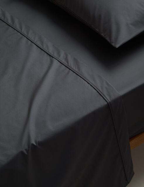 M&S Egyptian Cotton 230 Thread Count Flat Sheet Charcoal