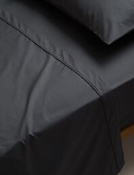 M&S Egyptian Cotton 230 Thread Count Flat Sheet Charcoal