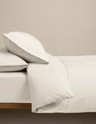 M&S Egyptian Cotton 230 Thread Count Crisp Bedding Set Cream