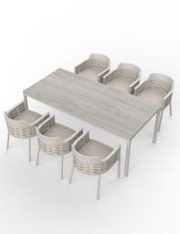 Royalcraft Olma 6 Seater Garden Dining Set Grey