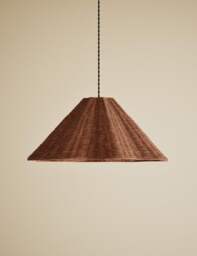 M&S Rattan Scallop Large Easy Fit Lamp Shade Brown