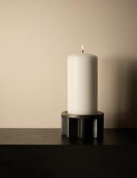 M&S X Kelly Hoppen Ridged Pillar Candle Holder Anthracite