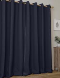 M&S Brushed Eyelet Blackout Thermal Curtains Navy