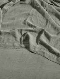 Bedfolk Pure Linen Washed Flat Sheet Khaki