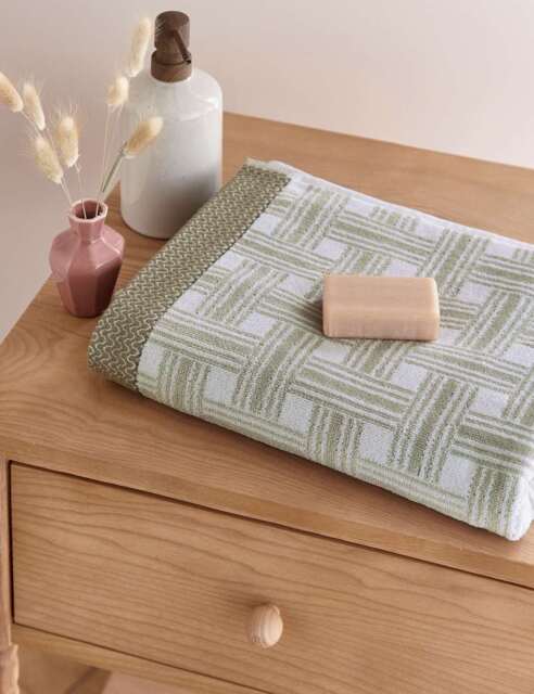 Bedeck of Belfast Rana Geometric Towel Green Mix