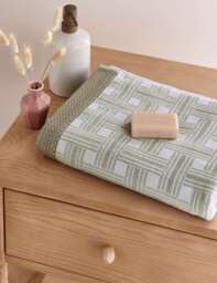 Bedeck of Belfast Rana Geometric Towel Green Mix