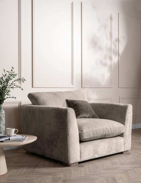 BARKER AND STONEHOUSE Palmer Textured Chenille Snuggle Chair Grey