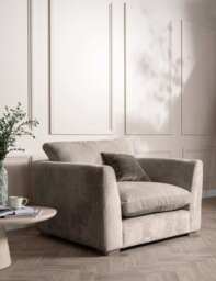 BARKER AND STONEHOUSE Palmer Textured Chenille Snuggle Chair Grey