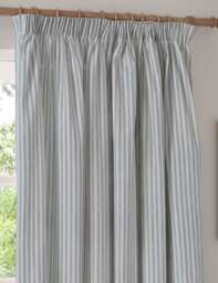 YARD Hebden Pure Cotton Striped Curtains Blue Mix