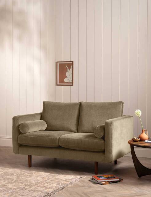 BARKER AND STONEHOUSE Moore Chenille Medium 2 Seater Sofa Light Grey