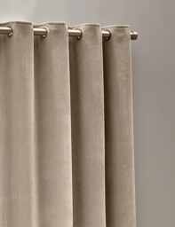 YARD Chenille Velvet Eyelet Curtains Natural