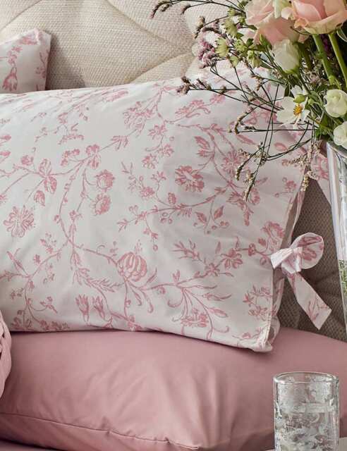 Laura Ashley 2 Pack Pure Cotton Aria Pillowcases Blush